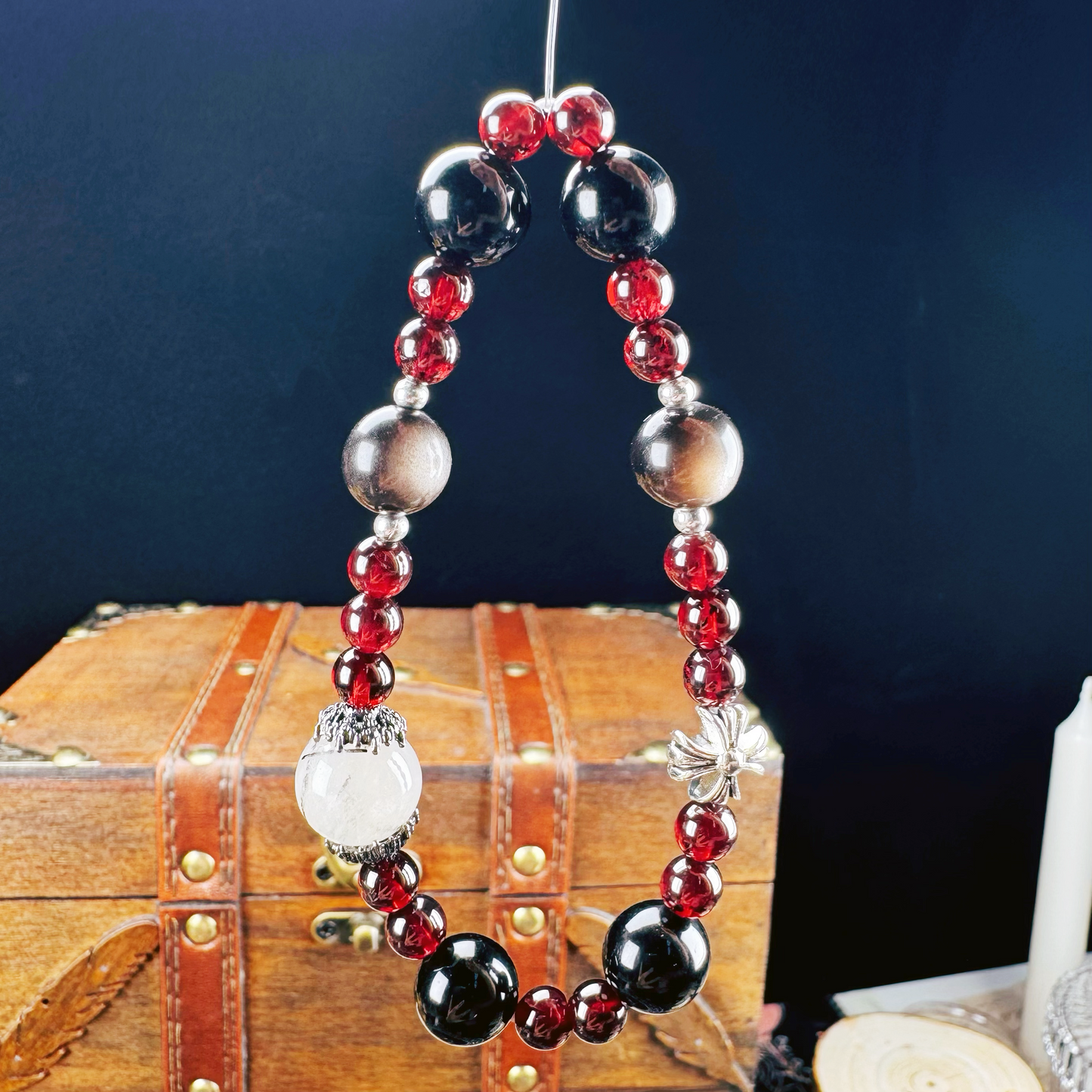 #10【Protection, defense, and new beginnings】Natural Garnet Bracelet