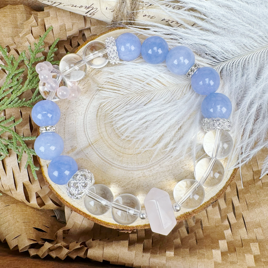 #6[Courage, Focus, Calmness] Aquamarine + Clear Quartz