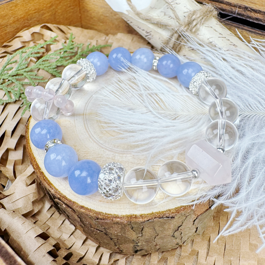 #6[Courage, Focus, Calmness] Aquamarine + Clear Quartz