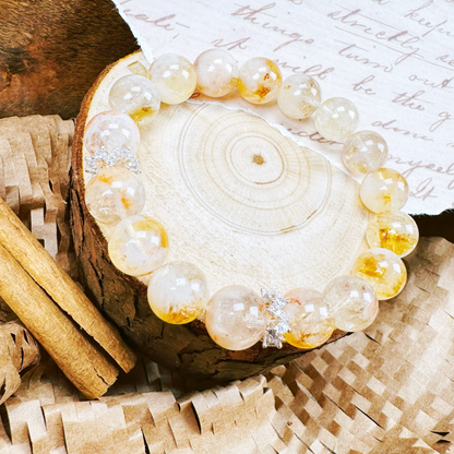 #9【Wealth · Action · Manifestation】Natural Yellow Tower Quartz Bracelet