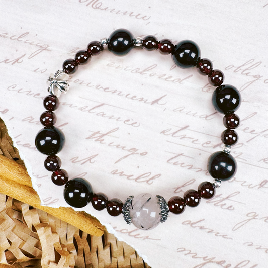 #10【Protection, defense, and new beginnings】Natural Garnet Bracelet