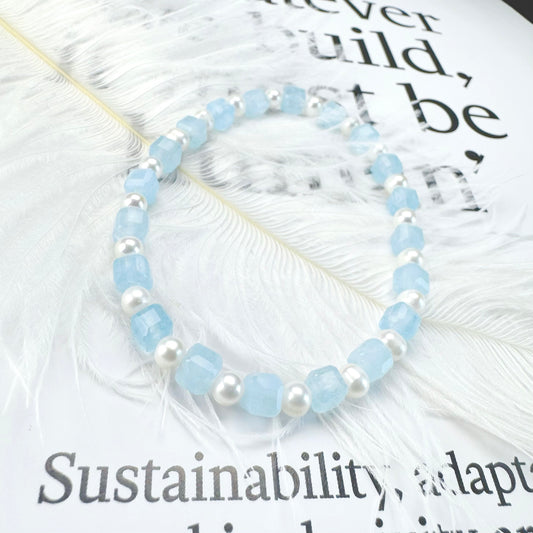 #NO.14【Courage, Calmness, Nourishment.】Natural Aquamarine Bracelet