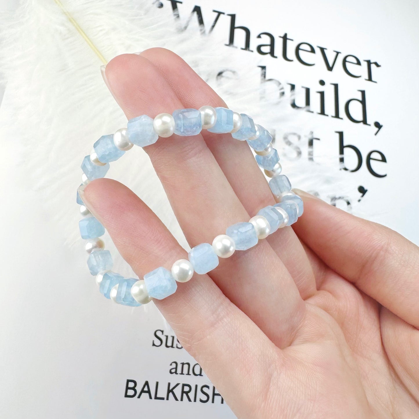 #NO.14【Courage, Calmness, Nourishment.】Natural Aquamarine Bracelet